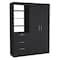 Tuhome Kenya 3 Drawers Armoire, Double Door, 3-Tier Shelf, Black CLW8963 - alternate 4